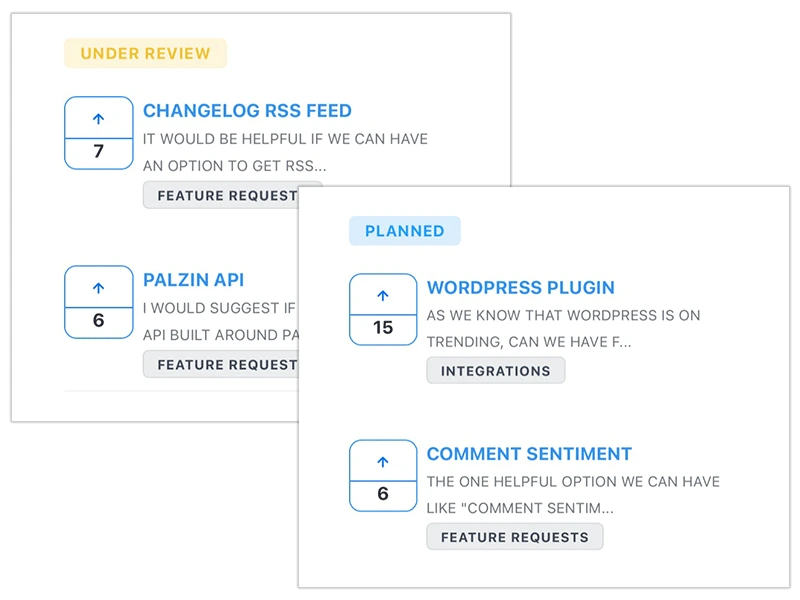 With Palzin Feedback track project status and keep your team on the same page
